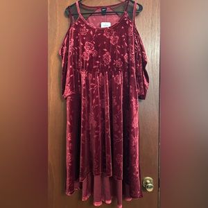 Disney Minnie Mouse Velvet Cold Shoulder dress